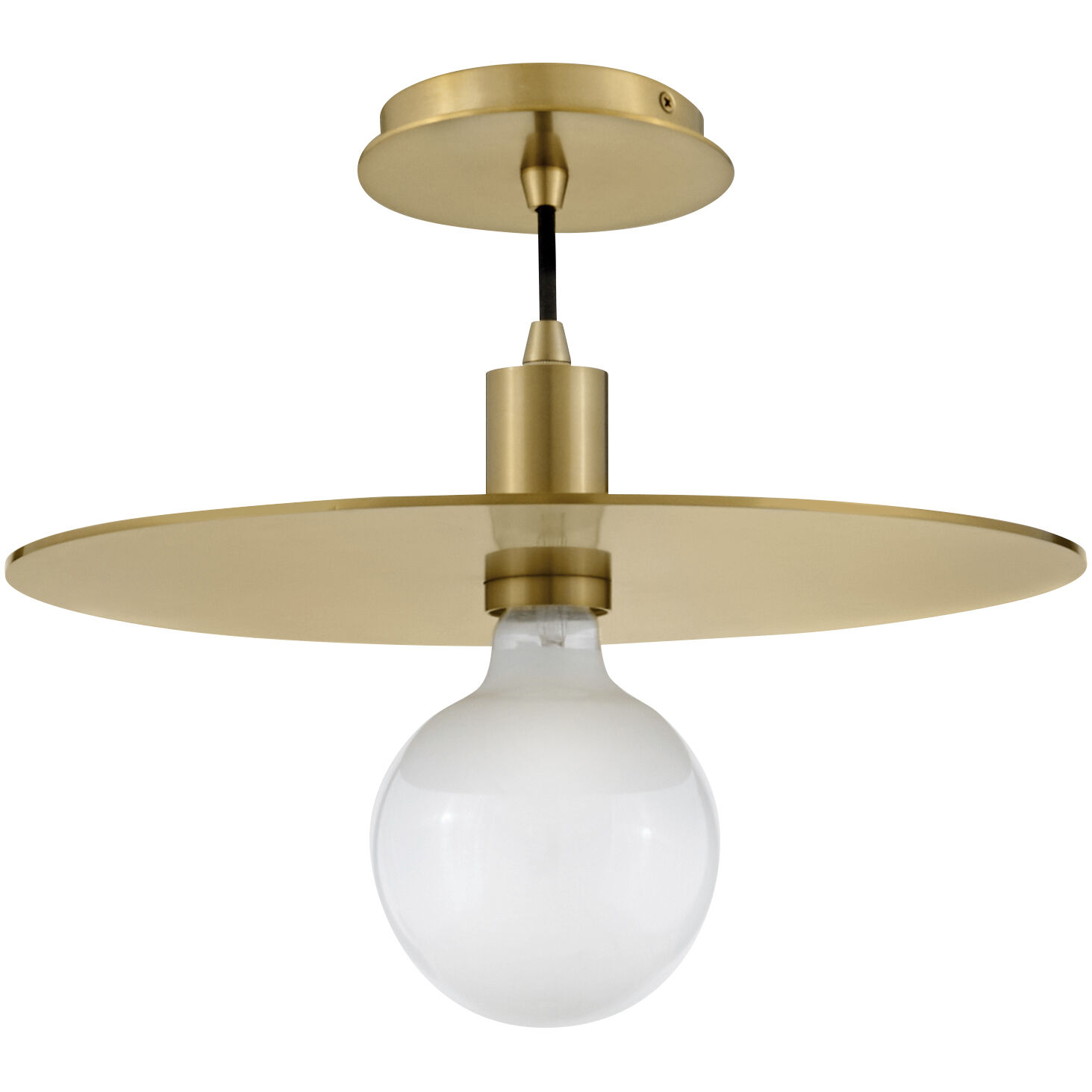 Lulu LED 15 inch Lacquered Brass Pendant Ceiling Light, Semi-Flush Mount