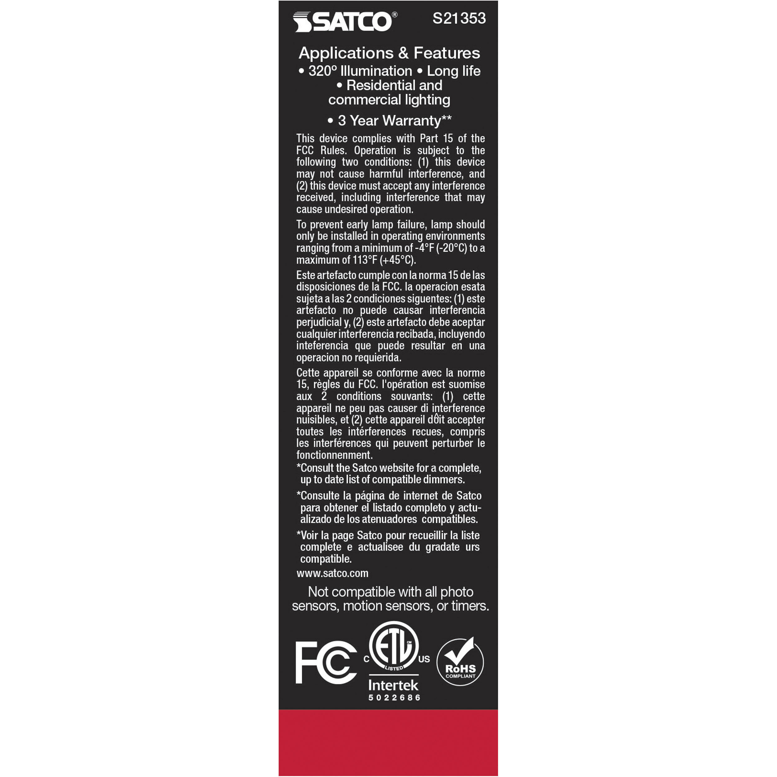 Lumos LED Medium Medium 8.00 watt 3000K LED Filament