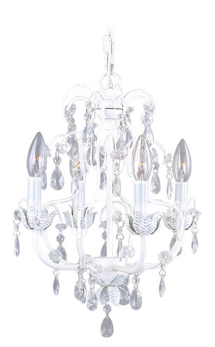 Athena 4 Light 14 inch Antique White Chandelier Ceiling Light