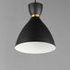 Carillon 1 Light 10.5 inch Black and Satin Brass Mini Pendant Ceiling Light
