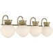 Melbourne 4 Light 33.25 inch Noble Brass Bathroom Vanity Light Wall Light