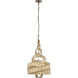 Flow 3 Light 18 inch Baguette and Natural Rattan Pendant Ceiling Light in Baguette/Natural Rattan, Smithsonian Collaboration