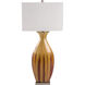 Drip Glazed 36 inch 60.00 watt Orange and Red and White Table Lamp Portable Light