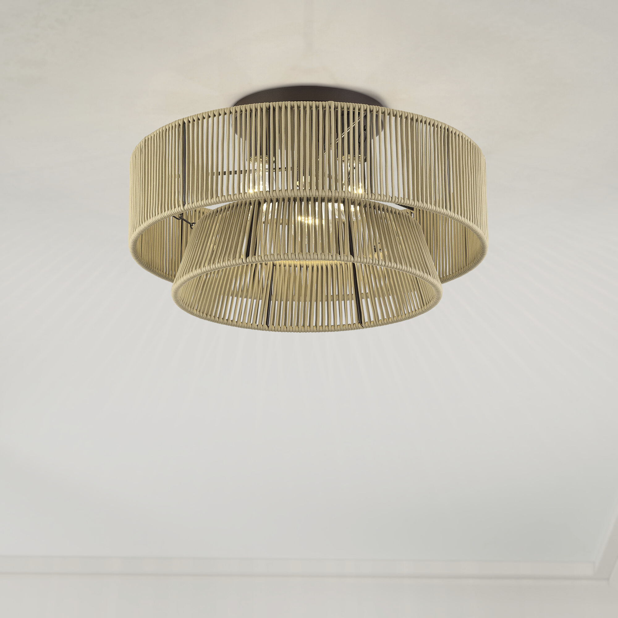 Florell 3 Light 18 inch English Bronze Semi Flush Mount Ceiling Light, Large