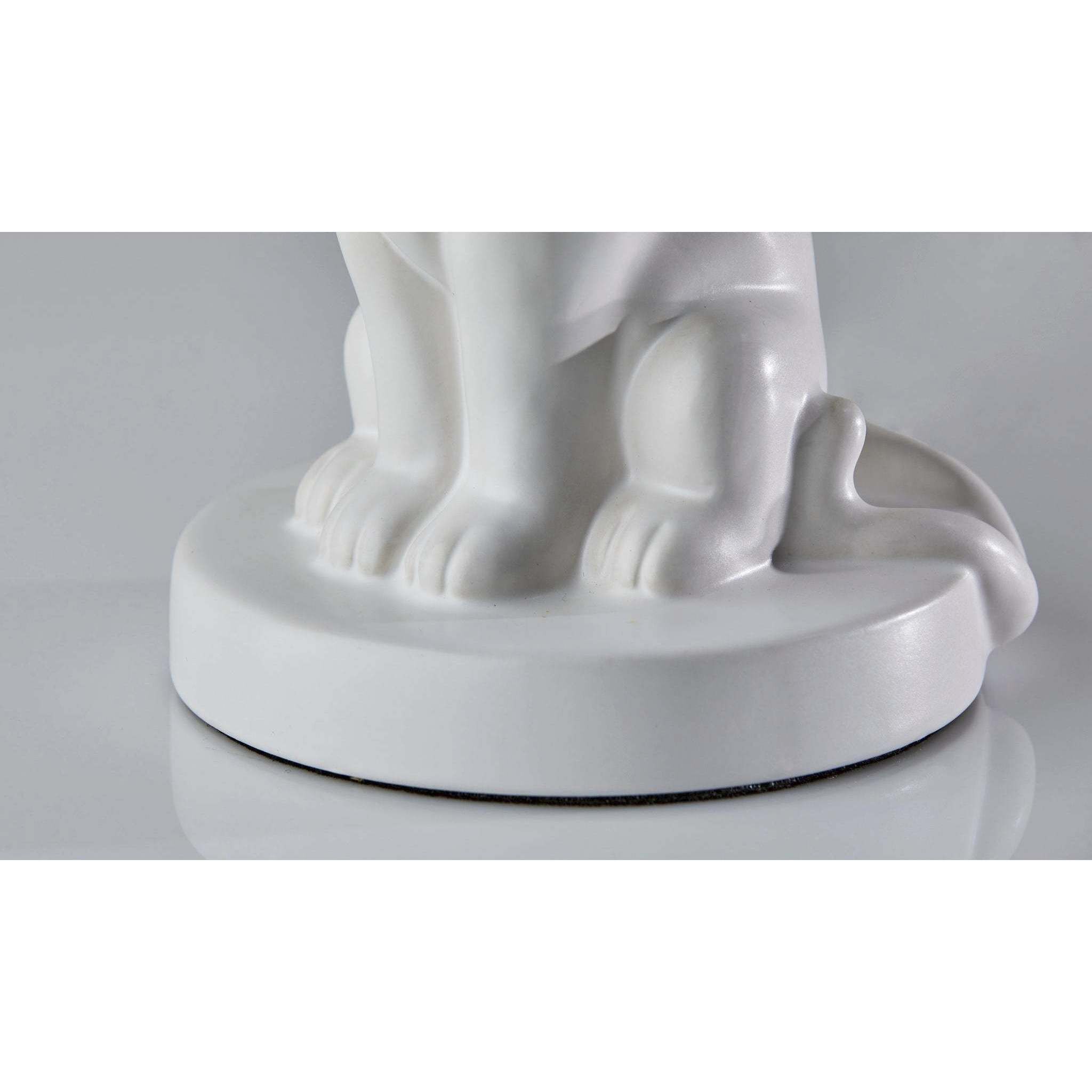 Sunny 18 inch 60 watt White Ceramic with Brushed Steel Neck Table Lamp Portable Light, Simplee Adesso