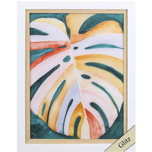Multicolor Monstera 28 X 22 inch Non-Glass Framed Art