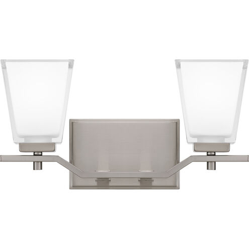 Myra 2 Light 15 inch Brushed Nickel Bath Light Wall Light, Medium