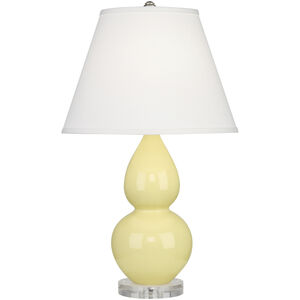 Robert Abbey Small Double Gourd 22 inch 150 watt Butter Accent Lamp Portable Light in Lucite, Pearl Dupioni A616X - Open Box