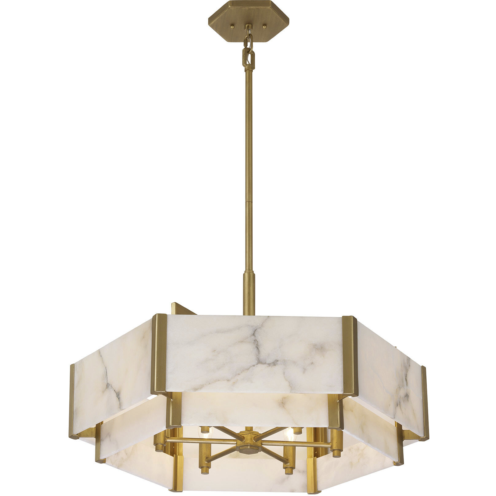 Orleans 6 Light 24.28 inch Distressed Gold Pendant Ceiling Light