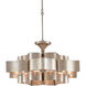 Grand Lotus 6 Light 30 inch Contemporary Silver Leaf Chandelier Ceiling Light, Large, Semi-Flush Convertible