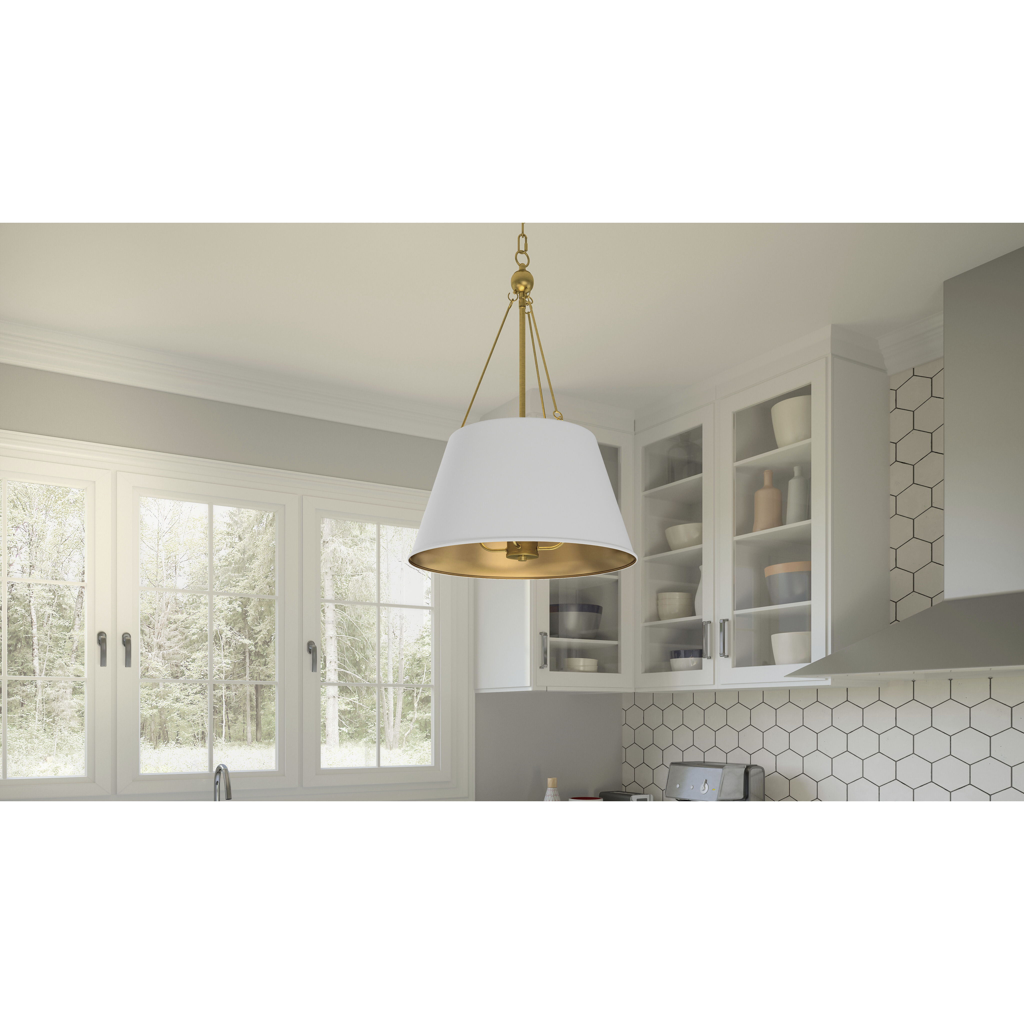 Aberdale 4 Light 19 inch White Lustre Pendant Ceiling Light