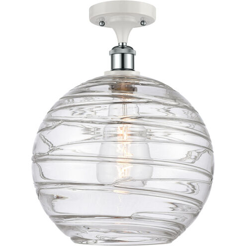 Ballston X-Large Deco Swirl 1 Light 12 inch White and Polished Chrome Semi-Flush Mount Ceiling Light, Ballston