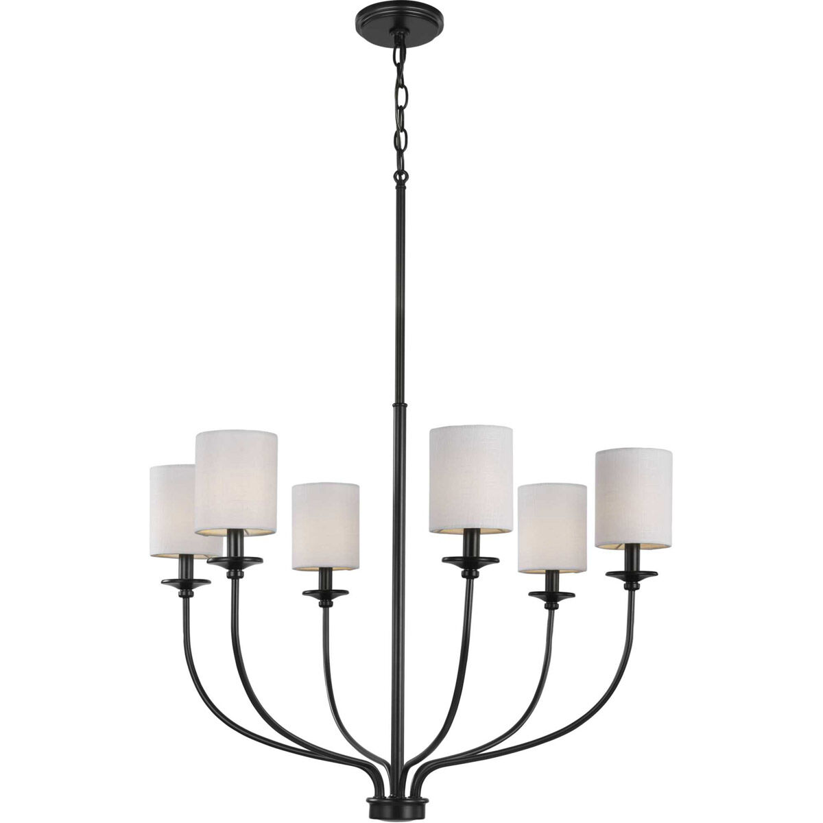 Bonita 6 Light 31 inch Matte Black Foyer Chandelier Ceiling Light, Design Series