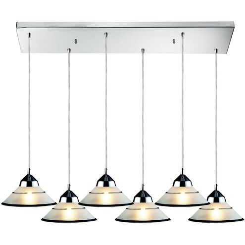 Refraction LED 30 inch Polished Chrome Mini Pendant Ceiling Light in Etched Clear