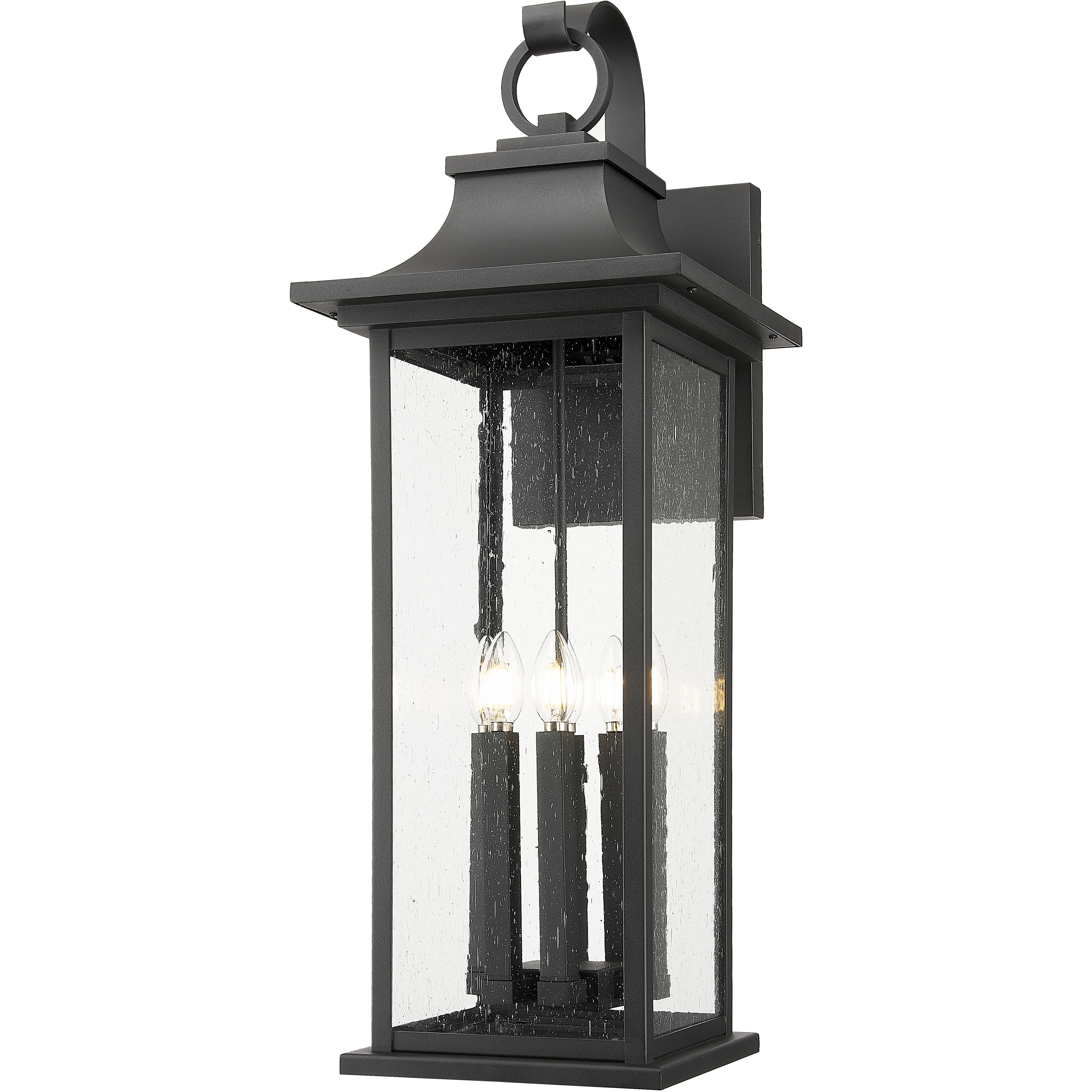 Tiberius 6 Light 34 inch Black Outdoor Wall Light
