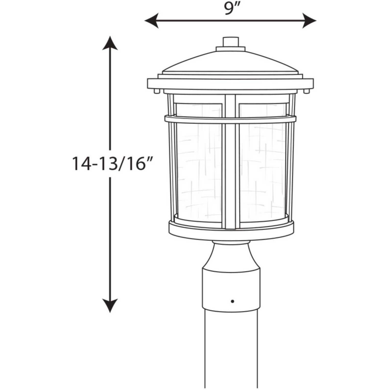 Wish 1 Light 15 inch Antique Bronze Outdoor Post Lantern in Standard