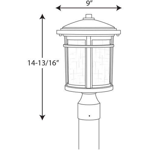 Wish 1 Light 15 inch Textured Black Outdoor Post Lantern in Standard