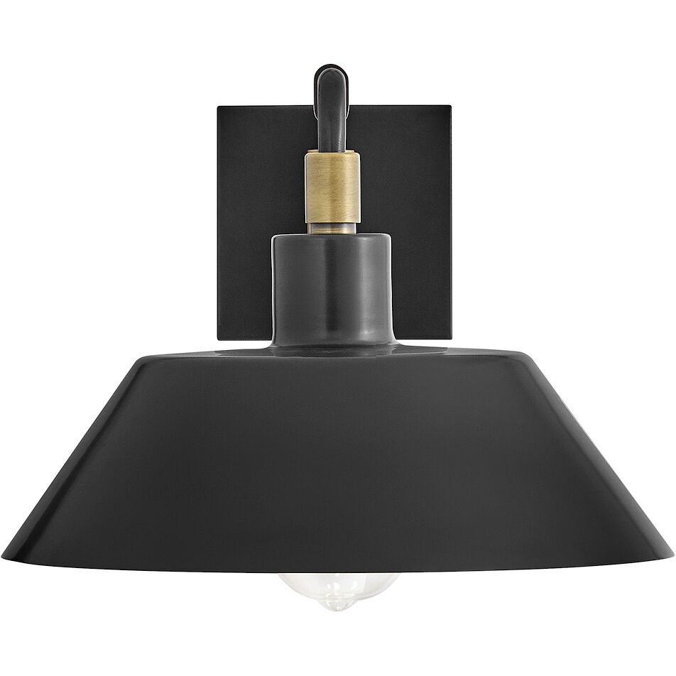 Brewster 1 Light 8.75 inch Black Oxide with Heritage Brass Outdoor Wall Mount