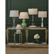 Deville 31 inch 150 watt Clear and Antique Brass Table Lamp Portable Light
