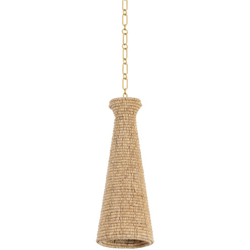 Tallman 1 Light 8 inch Vintage Gold Leaf Pendant Ceiling Light