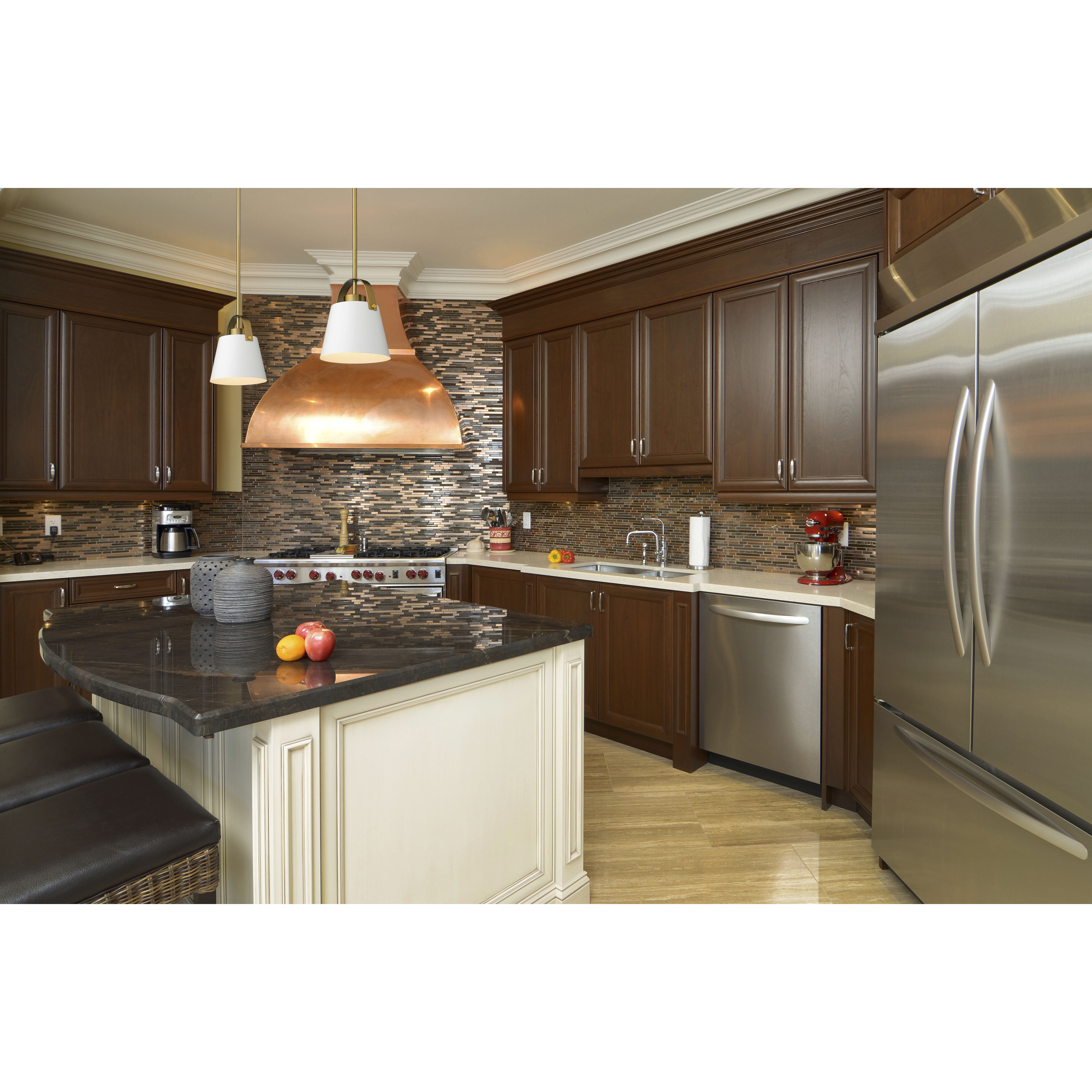 Z-Studio 1 Light 8 inch Matte White and Heritage Brass Pendant Ceiling Light