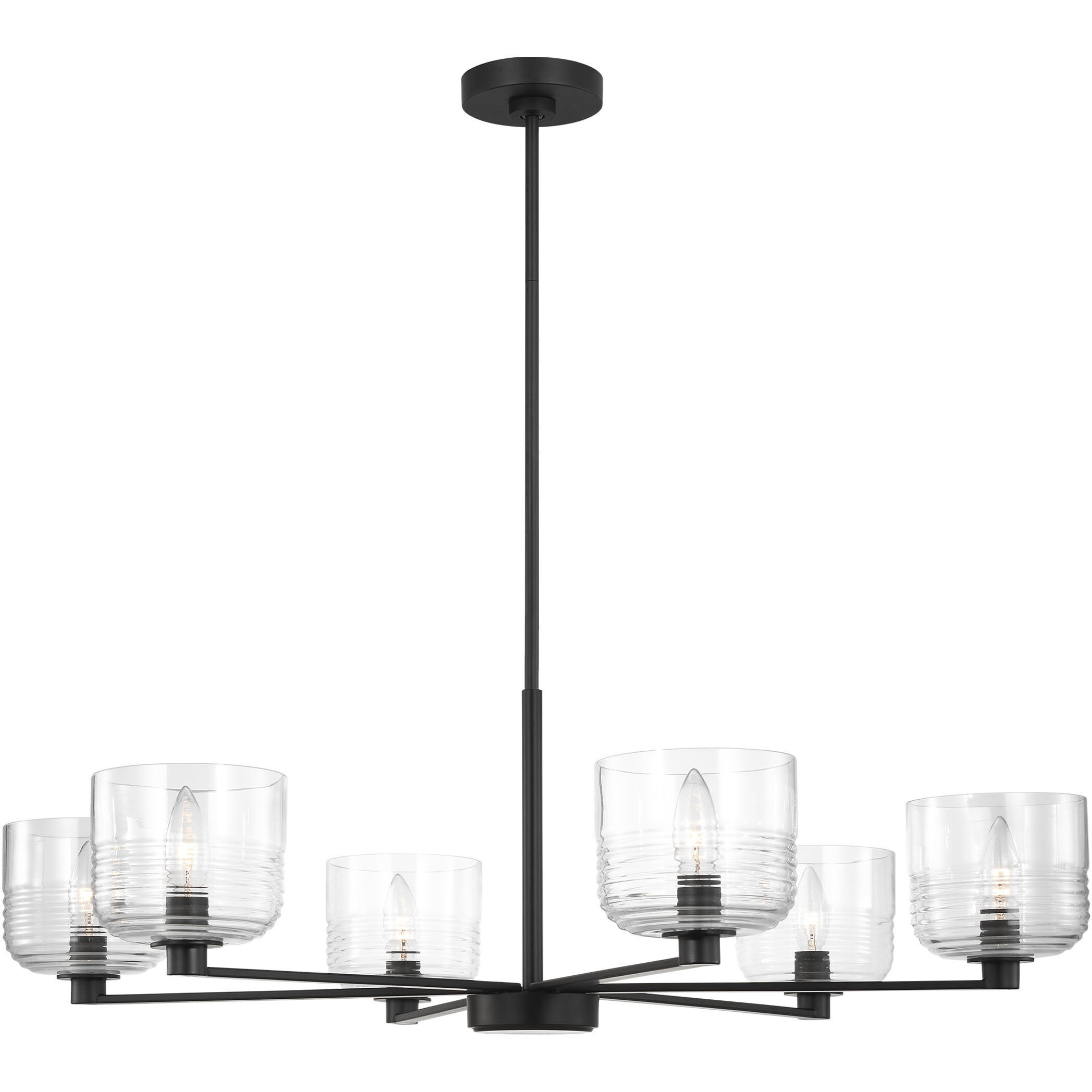 Drew & Jonathan Lochdale 6 Light 33.88 inch Midnight Black Chandelier Ceiling Light, Large
