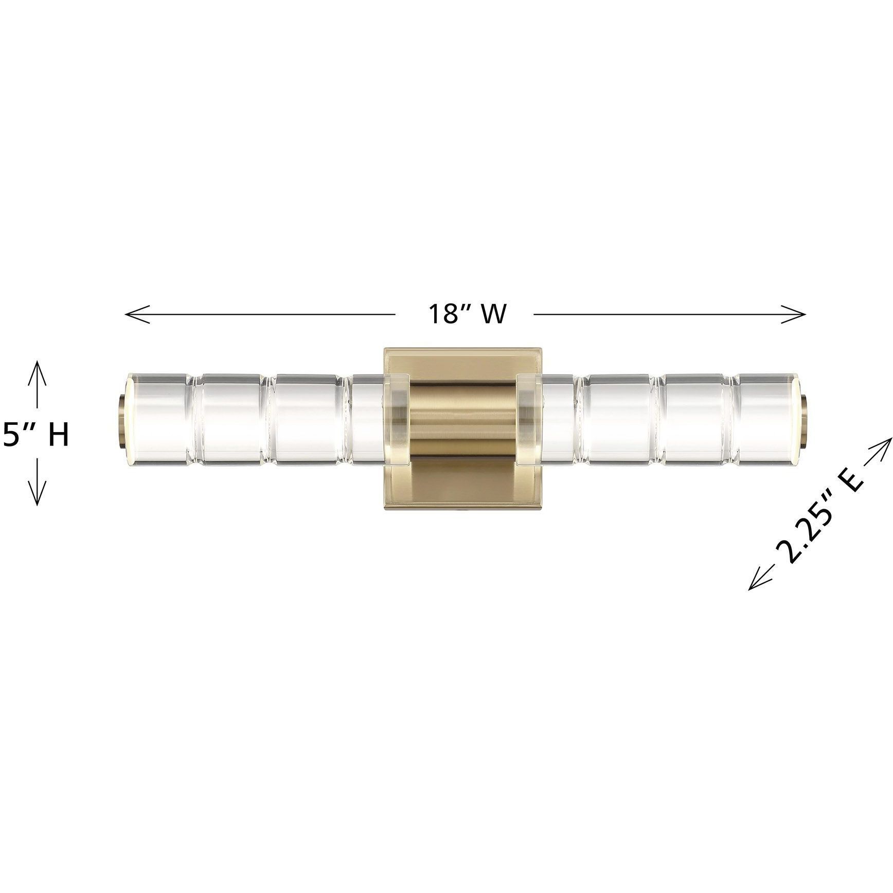 Beale LED 18 inch Noble Brass Bathroom Vanity Light Wall Light