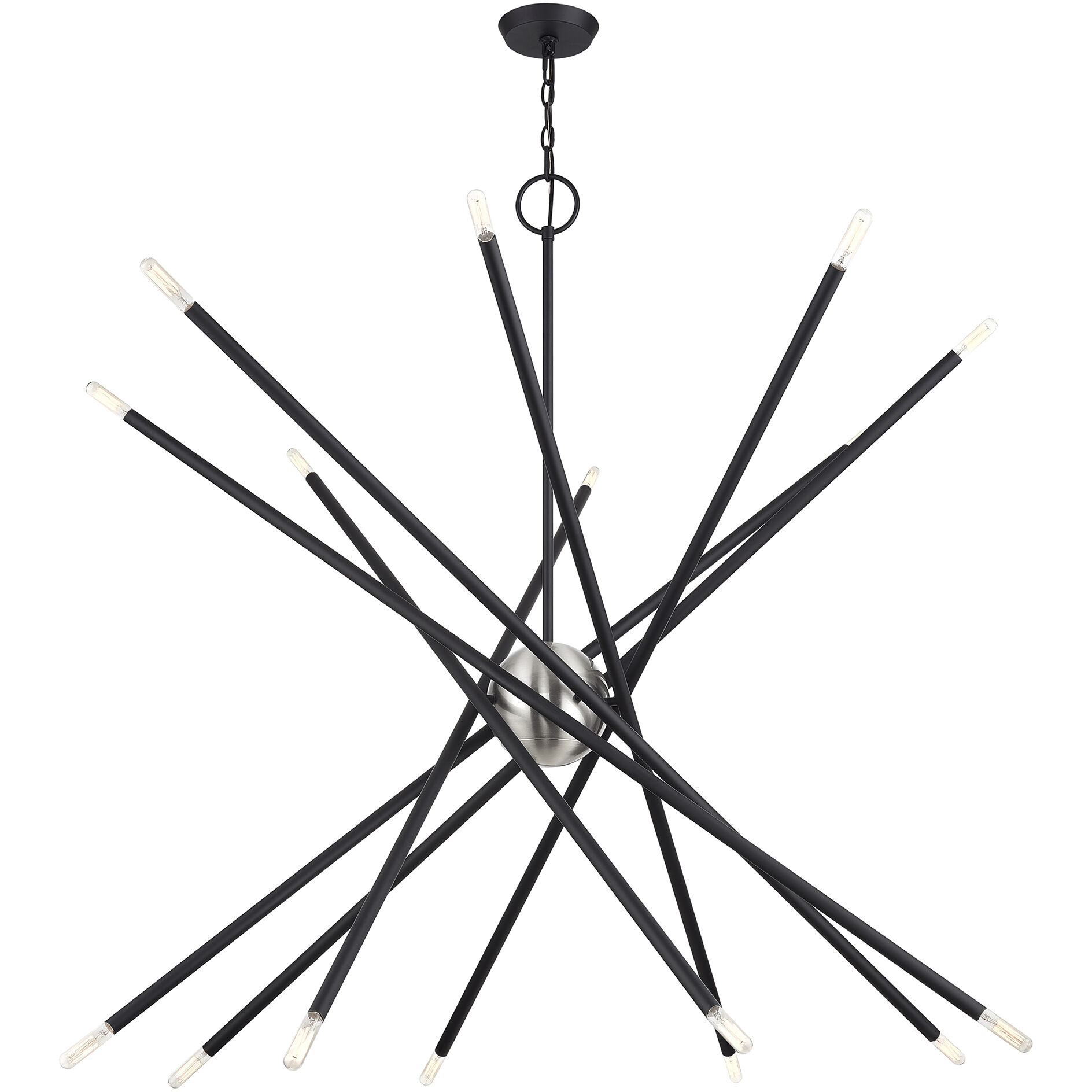 Soho 16 Light 50 inch Black Foyer Chandelier Ceiling Light