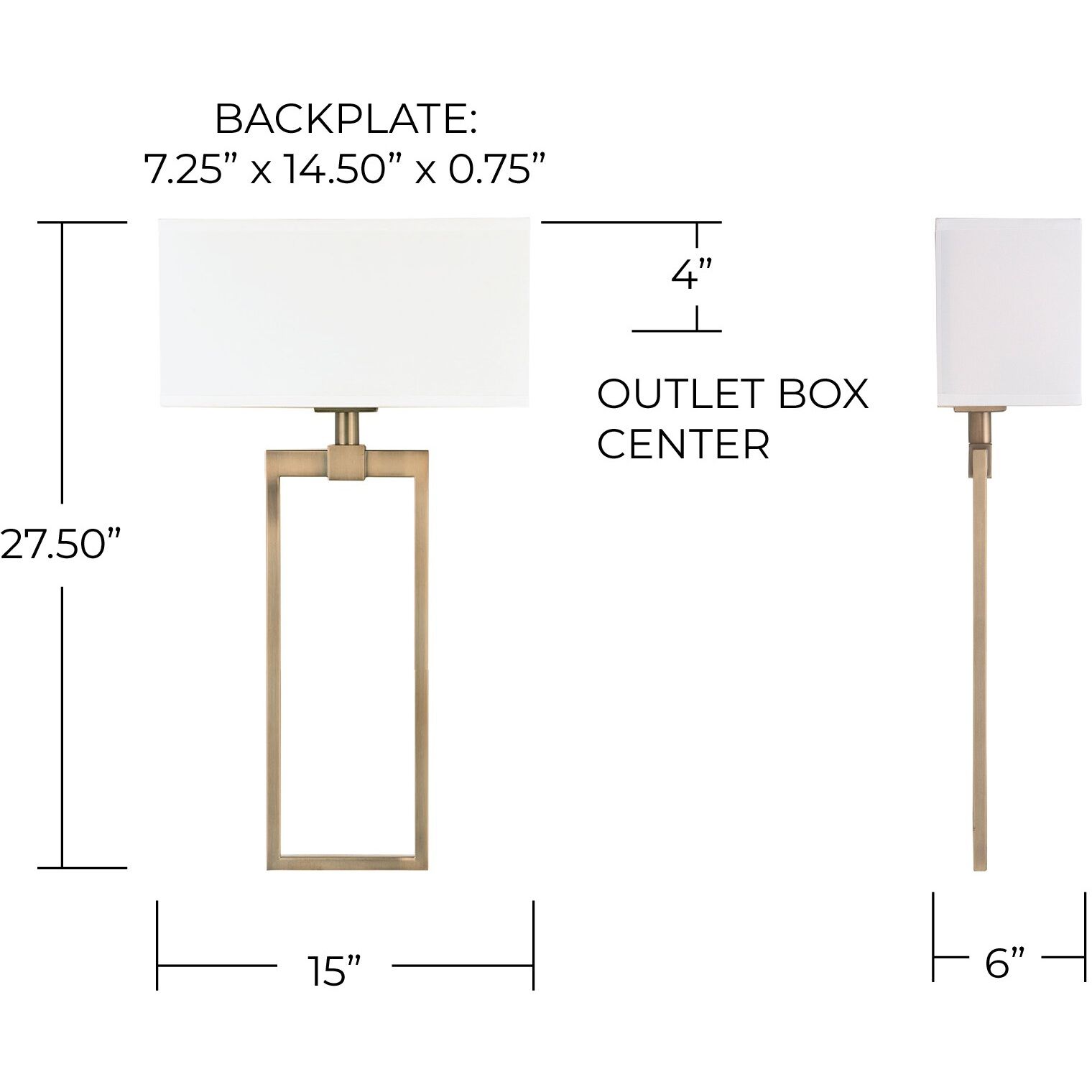 Tatum 2 Light 15 inch Aged Brass Sconce Wall Light