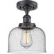 Bell 1 Light 6.5 inch Matte Black Semi-Flush Mount Ceiling Light