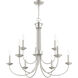 Estate 10 Light 30 inch Brushed Nickel Chandelier Ceiling Light