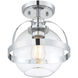 Pendleton 1 Light 9.38 inch Polished Chrome Semi-Flush Ceiling Light, Essentials