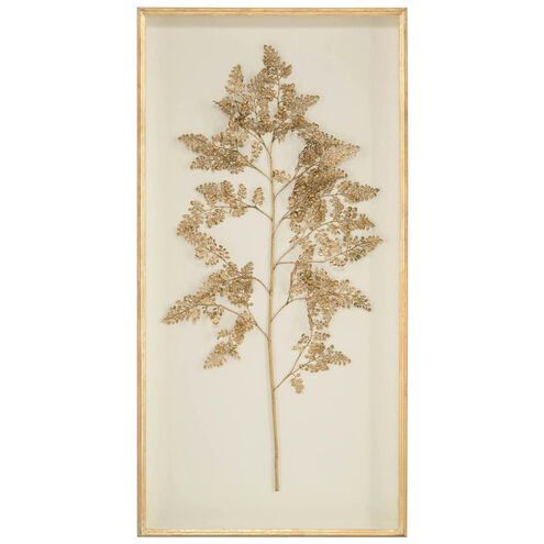 Frond II Golden on Ivory Wall Decor, 3D