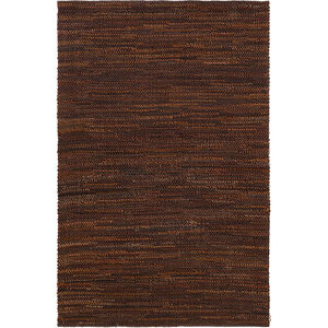 Vista 90 X 60 inch Brown and Brown Area Rug, Leather and Cotton