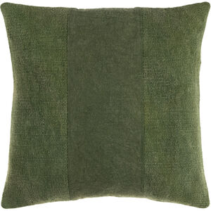 Washed Stripe 18 inch Medium Green Pillow Kit in 18 x 18, Square