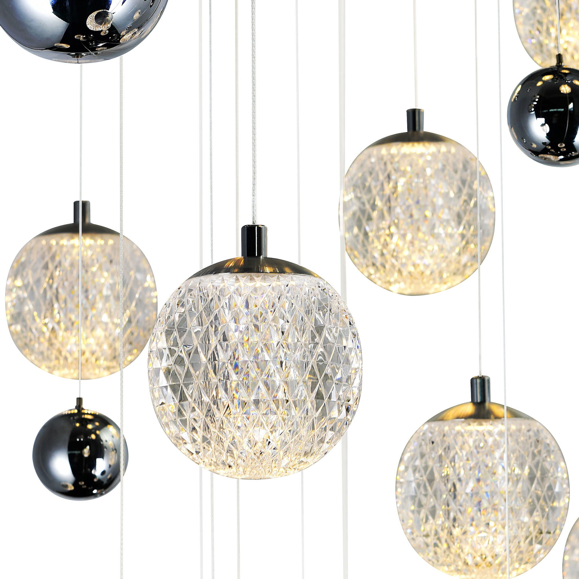 Siena LED 40 inch Chrome Chandelier Ceiling Light