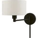 Allison 14.75 inch 60 watt Black Swing Arm Wall Lamp Wall Light