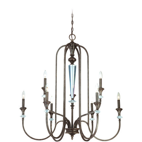 Boulevard 9 Light 37 inch Mocha Bronze Silver Wash Chandelier Ceiling Light