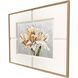 A Rose is a Rose / Parchement Petals White and Beige and Green and Metallic Framed Art, The Studio