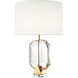 Emerald 26.38 inch 100 watt Gold and Crystal Glass Table Lamp Portable Light