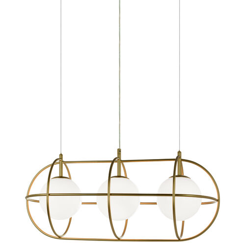 Eclipse 3 Light 12 inch Gold Pendant Ceiling Light