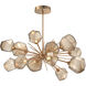 Gem LED 48.3 inch Novel Brass Linear Pendant Ceiling Light in Bronze, 2700K LED, Oval Starburst