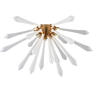 Chazy LED 24 inch White with Aged Brass Flush Mount Ceiling Light