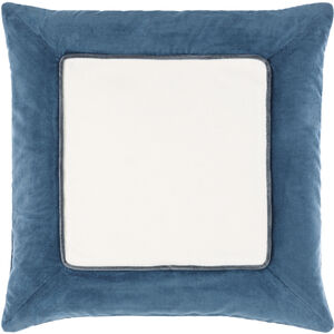 Squared 22 X 22 inch Off-White/Marine Blue Accent Pillow