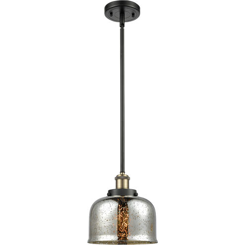 Ballston Bell LED 8 inch Black Antique Brass Mini Pendant Ceiling Light, Large Bell