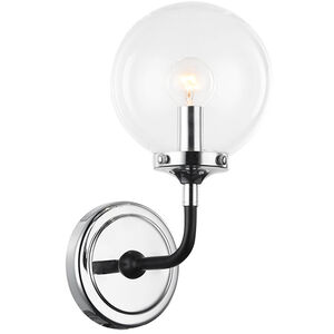 Particles 1 Light 6 inch Black and Chrome Wall Sconce Wall Light in Chrome and Clear