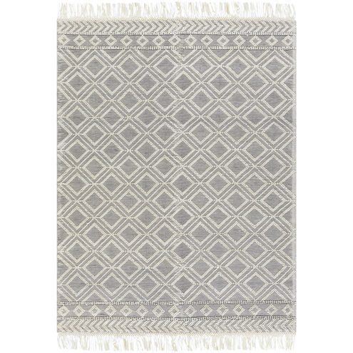 Farmhouse Tassels 120 X 96 inch Gray/White Handmade Rug in 8 x 10, Rectangle