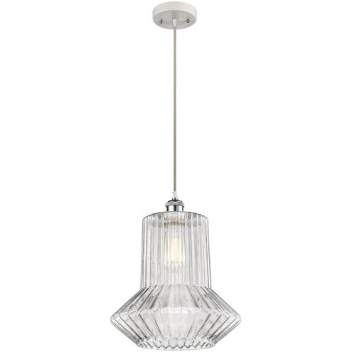 Ballston Springwater LED 12 inch White and Polished Chrome Pendant Ceiling Light, Ballston