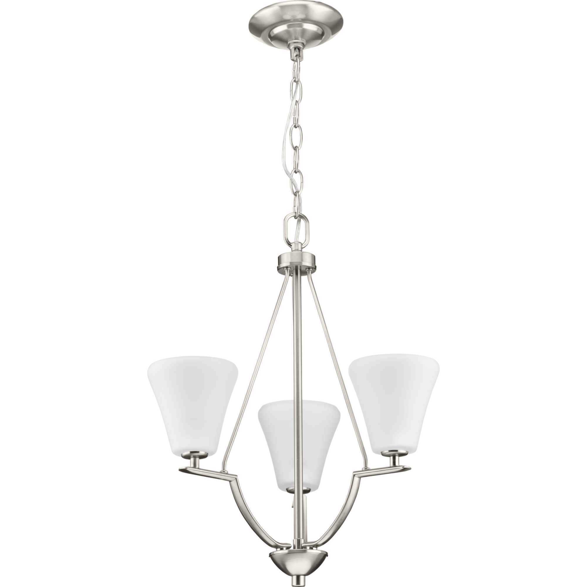 Bravo 3 Light 18 inch Brushed Nickel Foyer Chandelier Ceiling Light