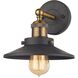 English Pub Vanity Light Wall Light in Antique Brass